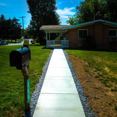 railing and concrete walkway installation