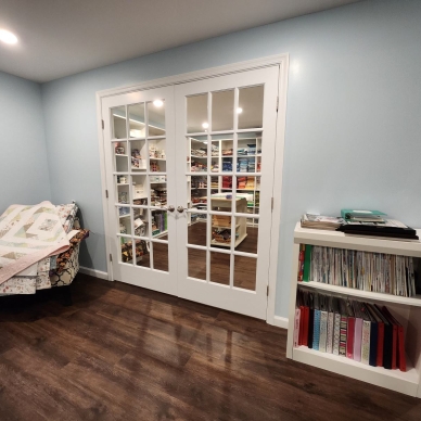 Thomas after - finished basement double doors